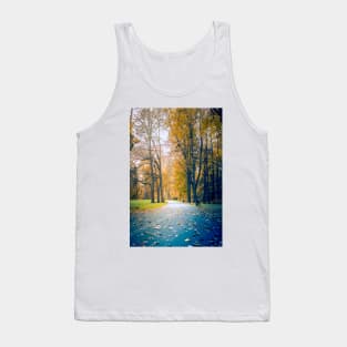 A path through the park in the colors of golden Polish autumn Tank Top